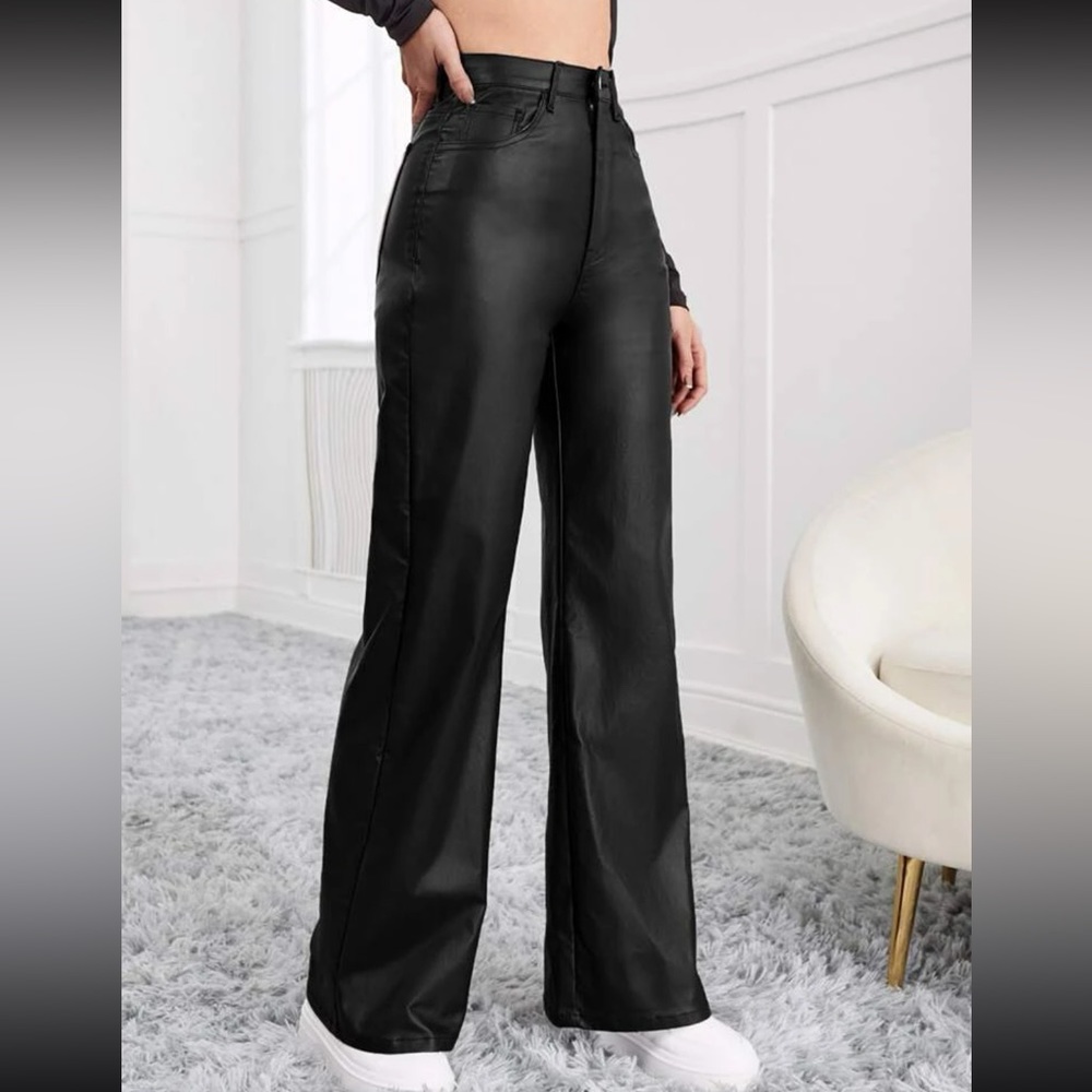 Faux leather pants